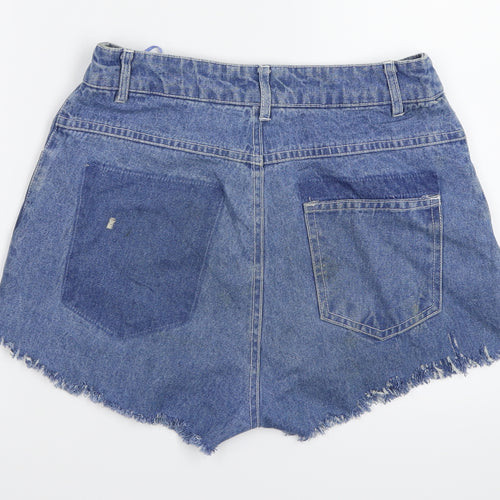 Native Youth Womens Blue  Denim Hot Pants Shorts Size XS