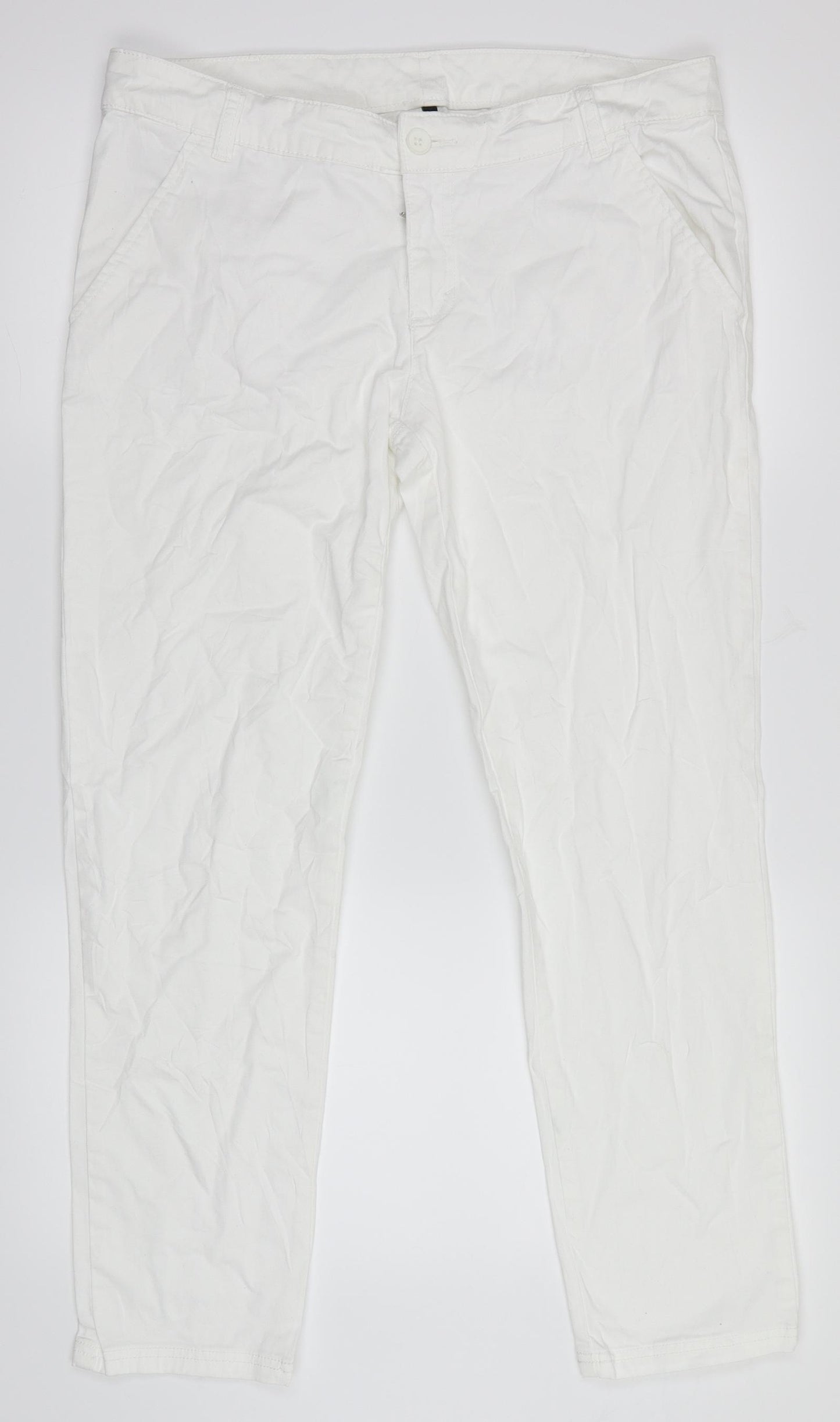 Benneton Women's White Cotton Denim Jeans Size 35 in