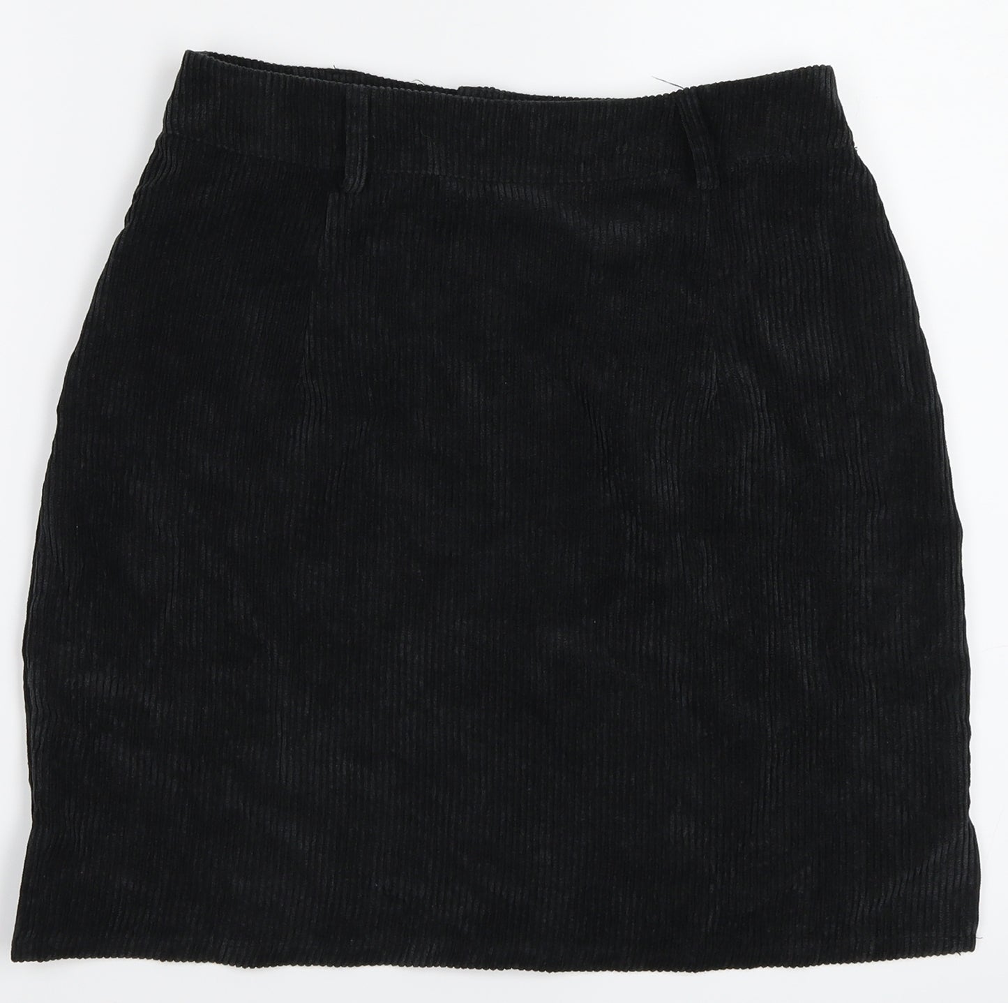 Boohoo Womens Black  Corduroy A-Line Skirt Size 8