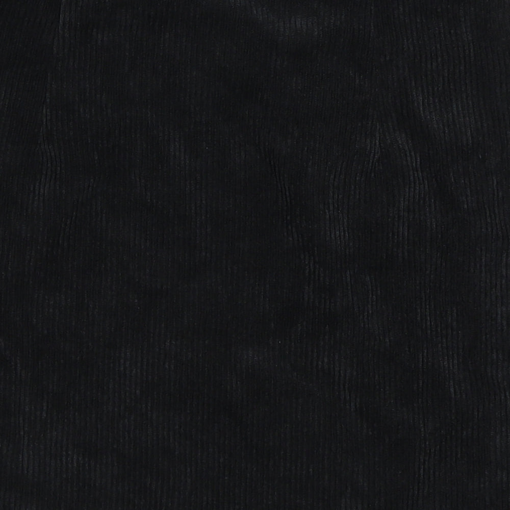 Boohoo Womens Black  Corduroy A-Line Skirt Size 8
