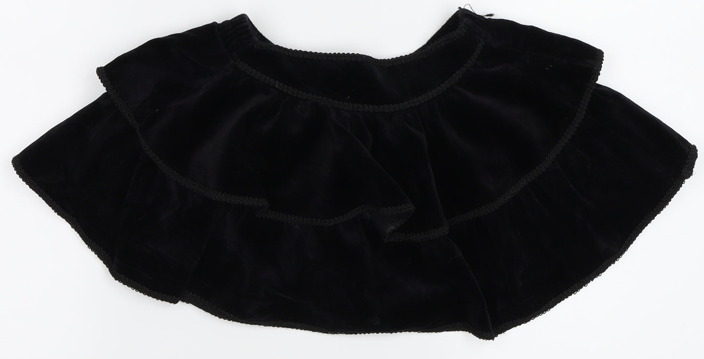 St Michael Girls Black  Corduroy Flare Skirt Size 2 Years