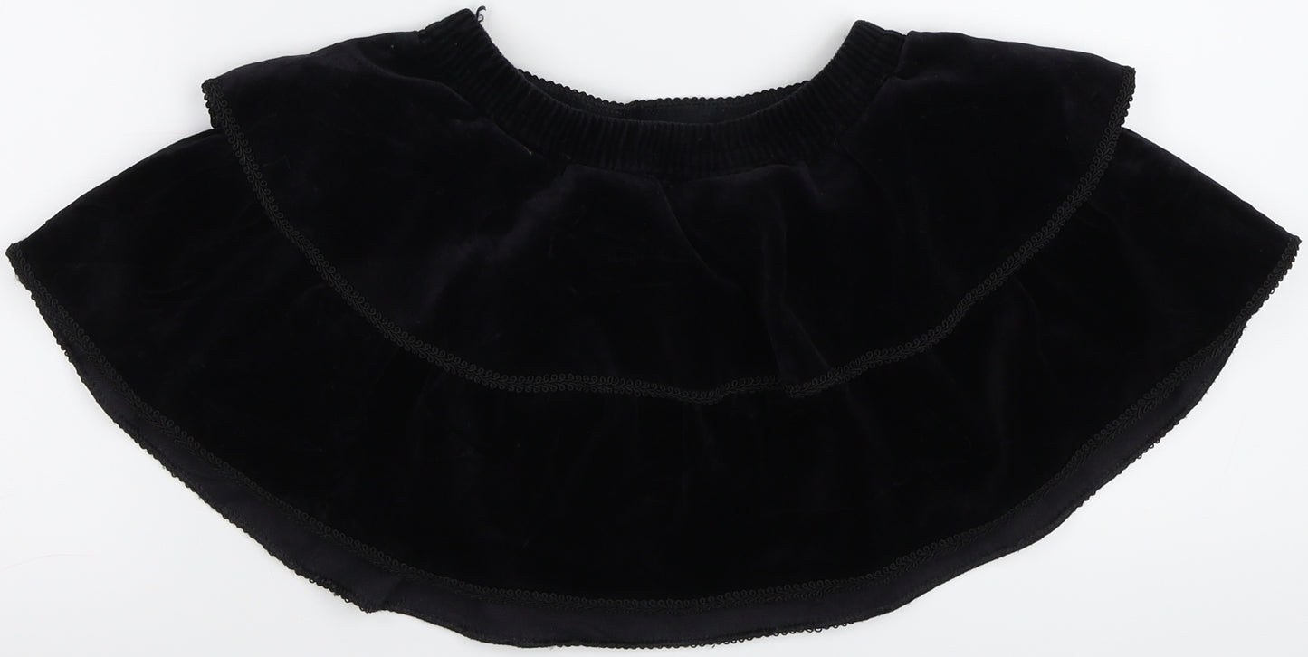 St Michael Girls Black  Corduroy Flare Skirt Size 2 Years