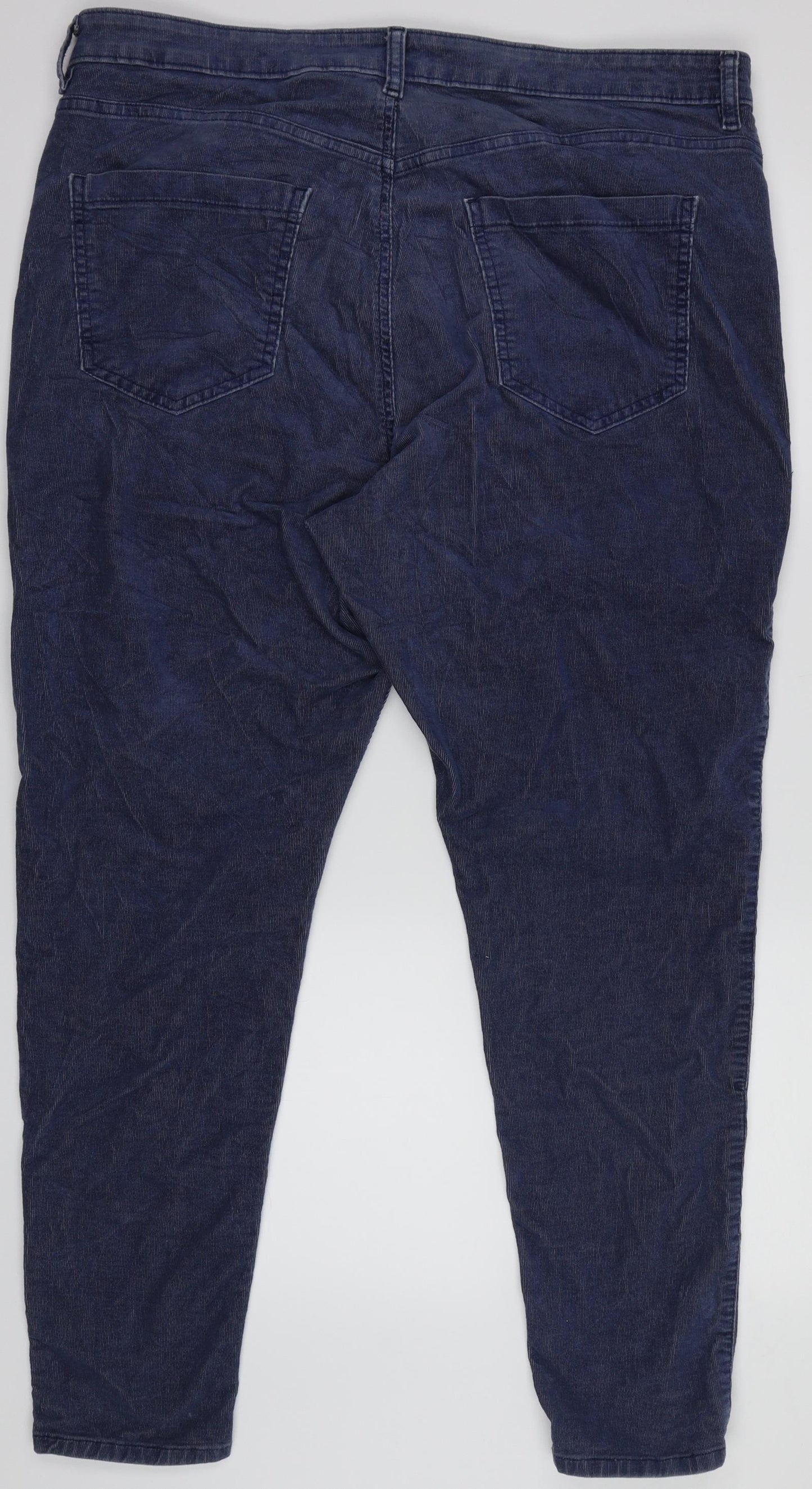 M&S  Womens Blue  Corduroy Trousers  Size 20 L27 in