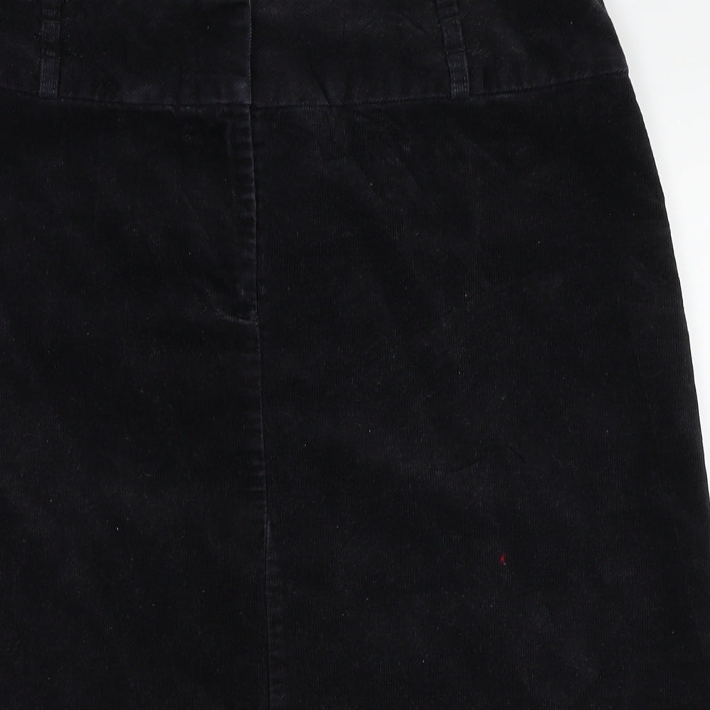 NEXT Womens Black  Corduroy A-Line Skirt Size 10