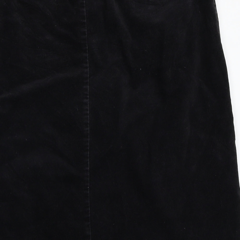 NEXT Womens Black  Corduroy A-Line Skirt Size 10