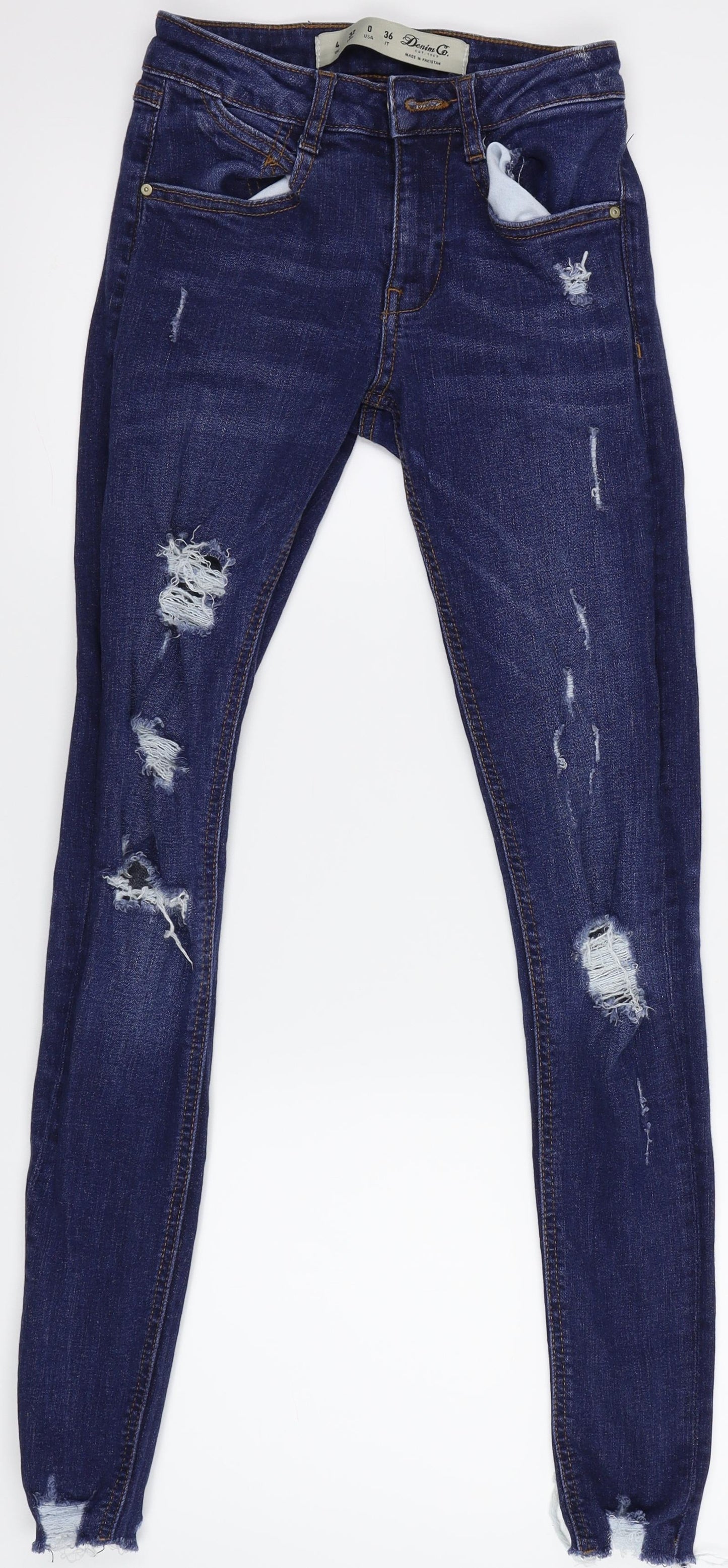 Denim Co. Womens Blue  Denim Jegging Jeans Size 4 L28 in