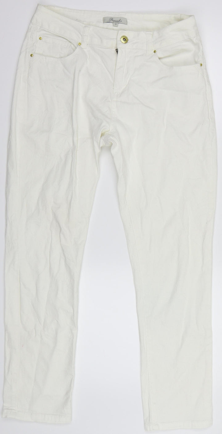 Peacocks Womens White Denim Skinny Jeans Size 10 L27.5 in
