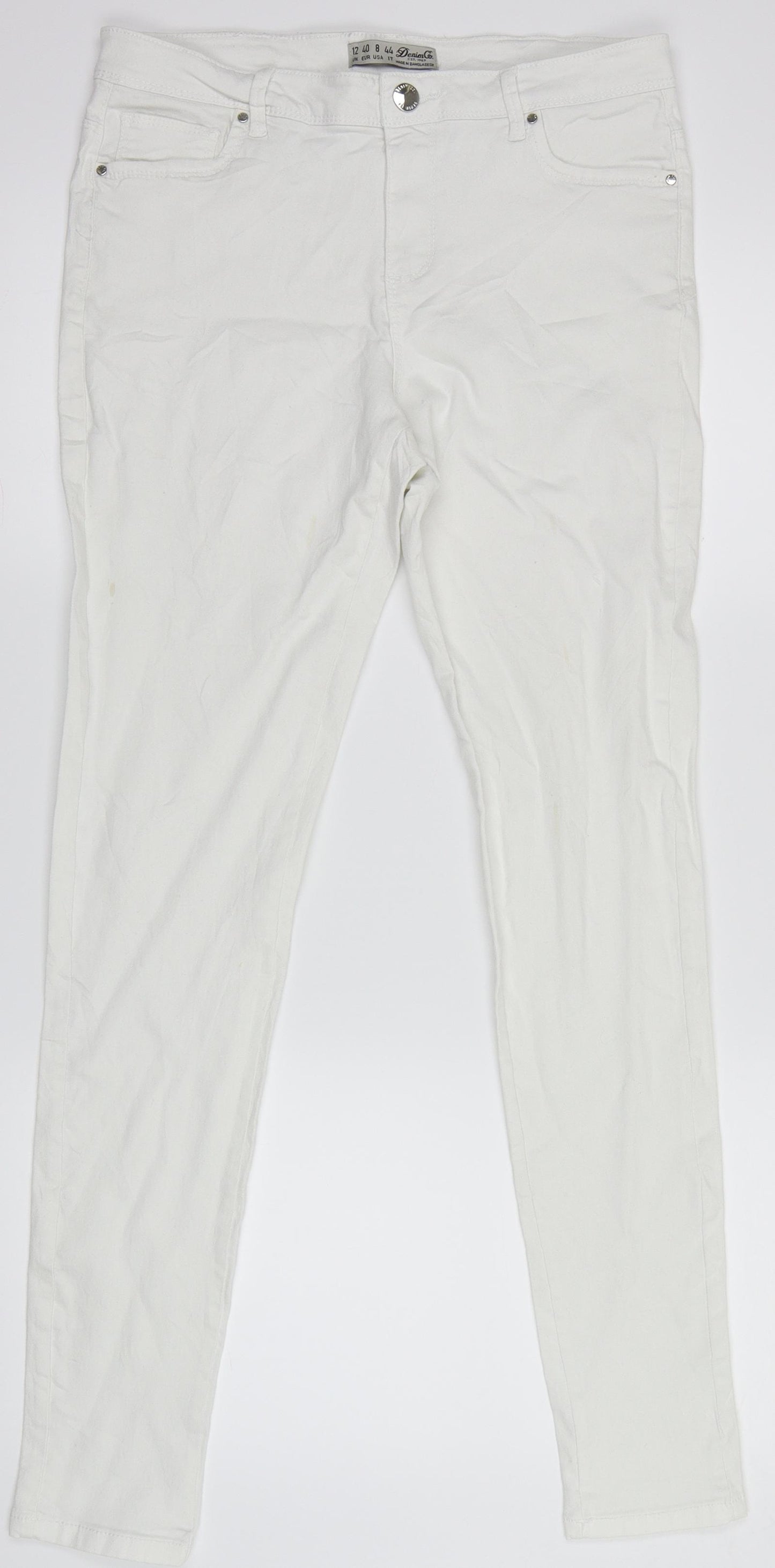 Denim Co. Womens White  Denim Skinny Jeans Size 12 L31 in