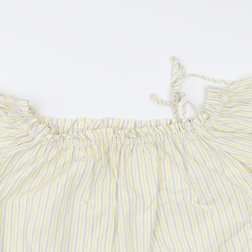 H&M Womens Yellow Striped  Basic Blouse Size 14