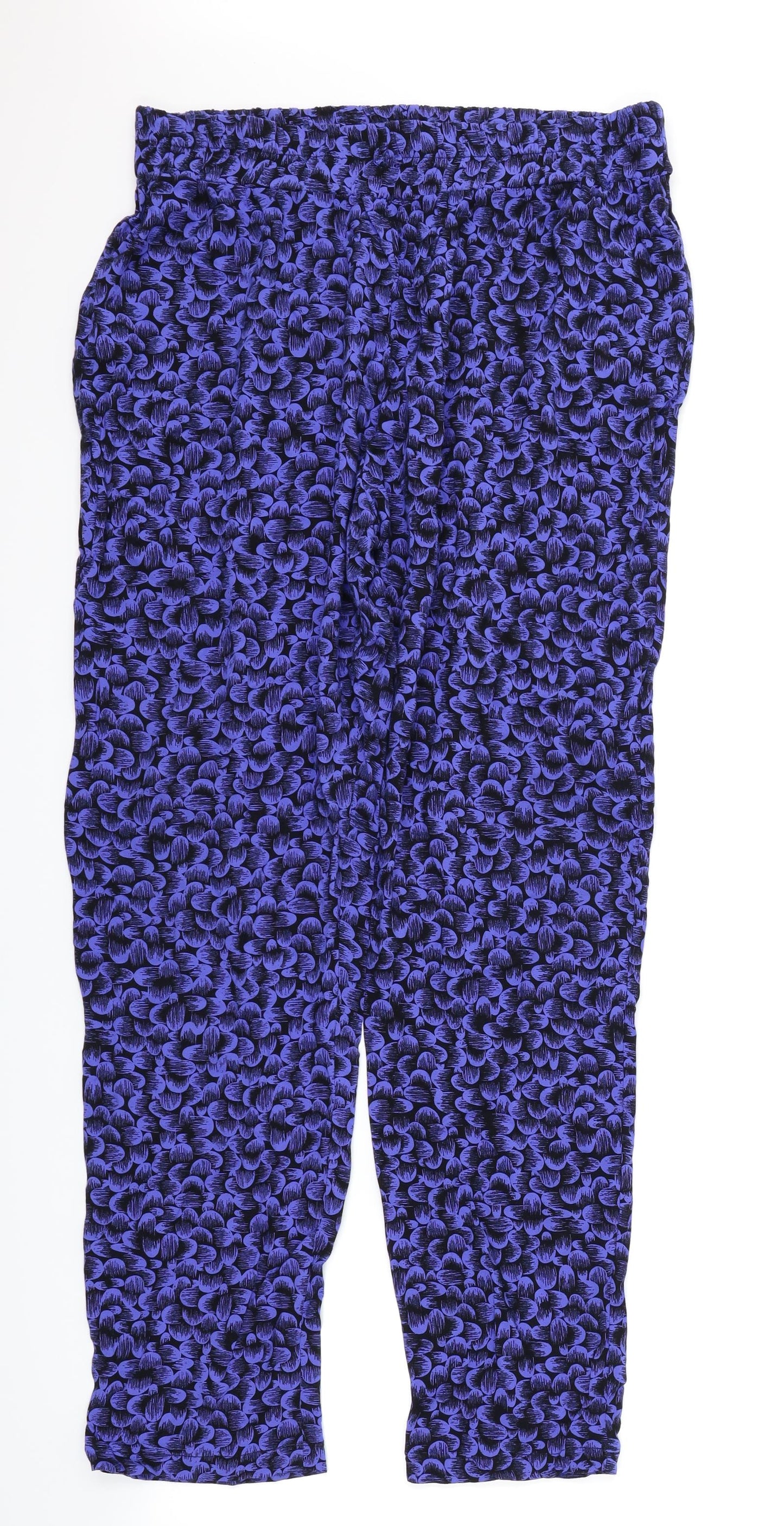 Peacocks Womens Blue Floral  Jogger Trousers Size 14