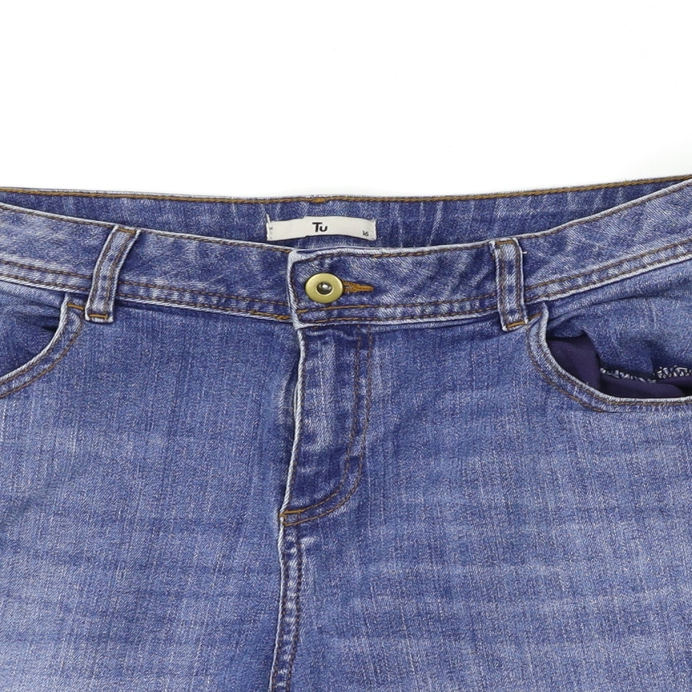 TU Womens Blue   Boyfriend Shorts Size 16
