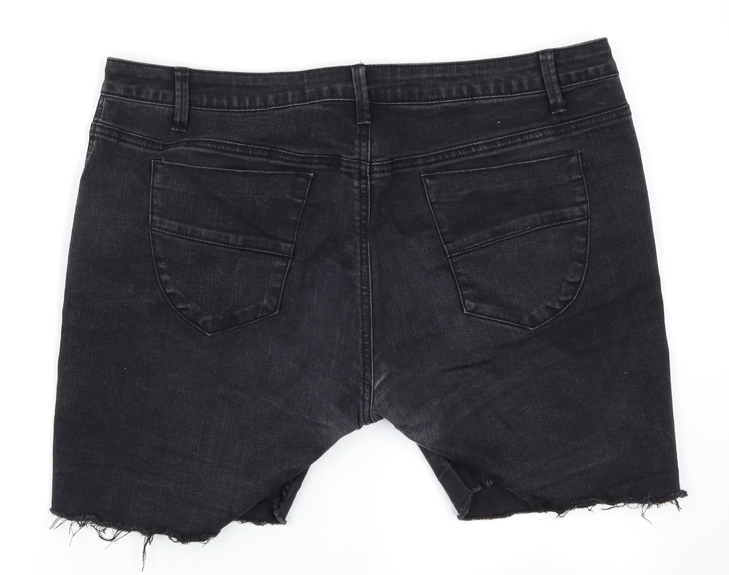 Denim & Co. Womens Black   Cut-Off Shorts Size 14