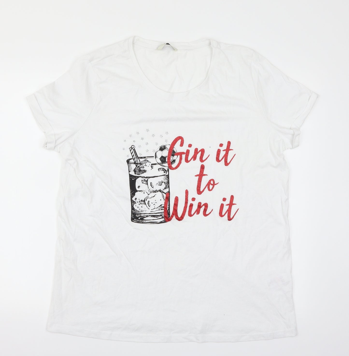 George Womens White   Basic T-Shirt Size 18  - Gin
