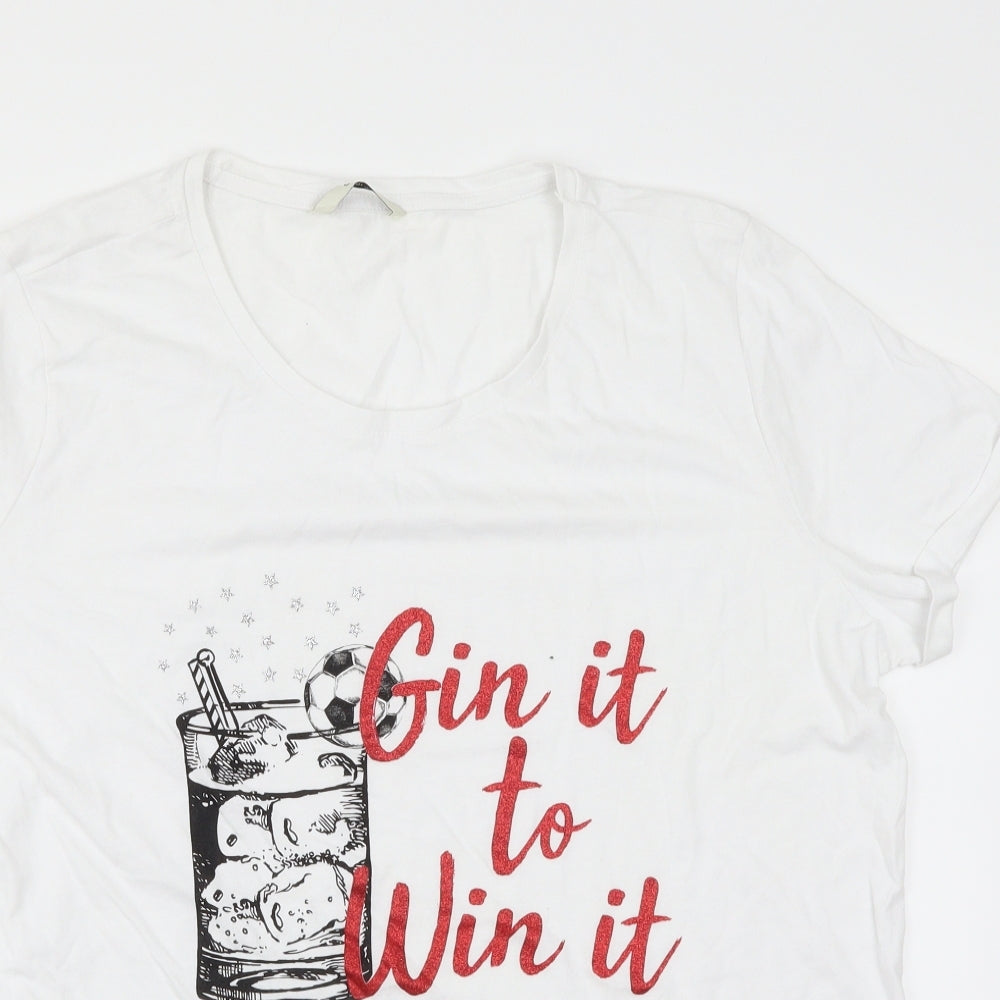 George Womens White   Basic T-Shirt Size 18  - Gin