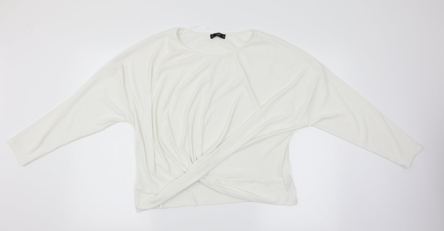 F&F Womens White   Wrap T-Shirt Size 18
