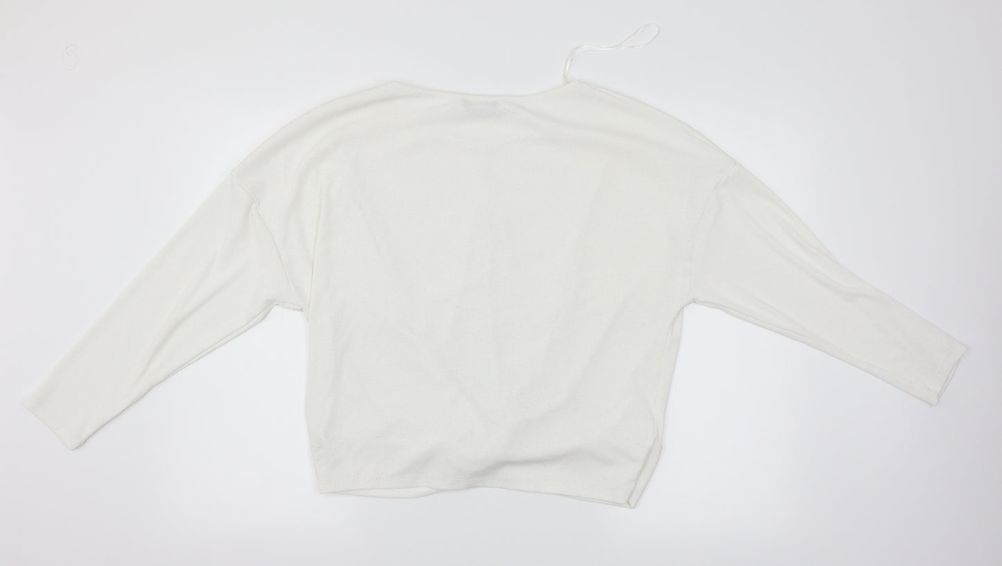 F&F Womens White   Wrap T-Shirt Size 18