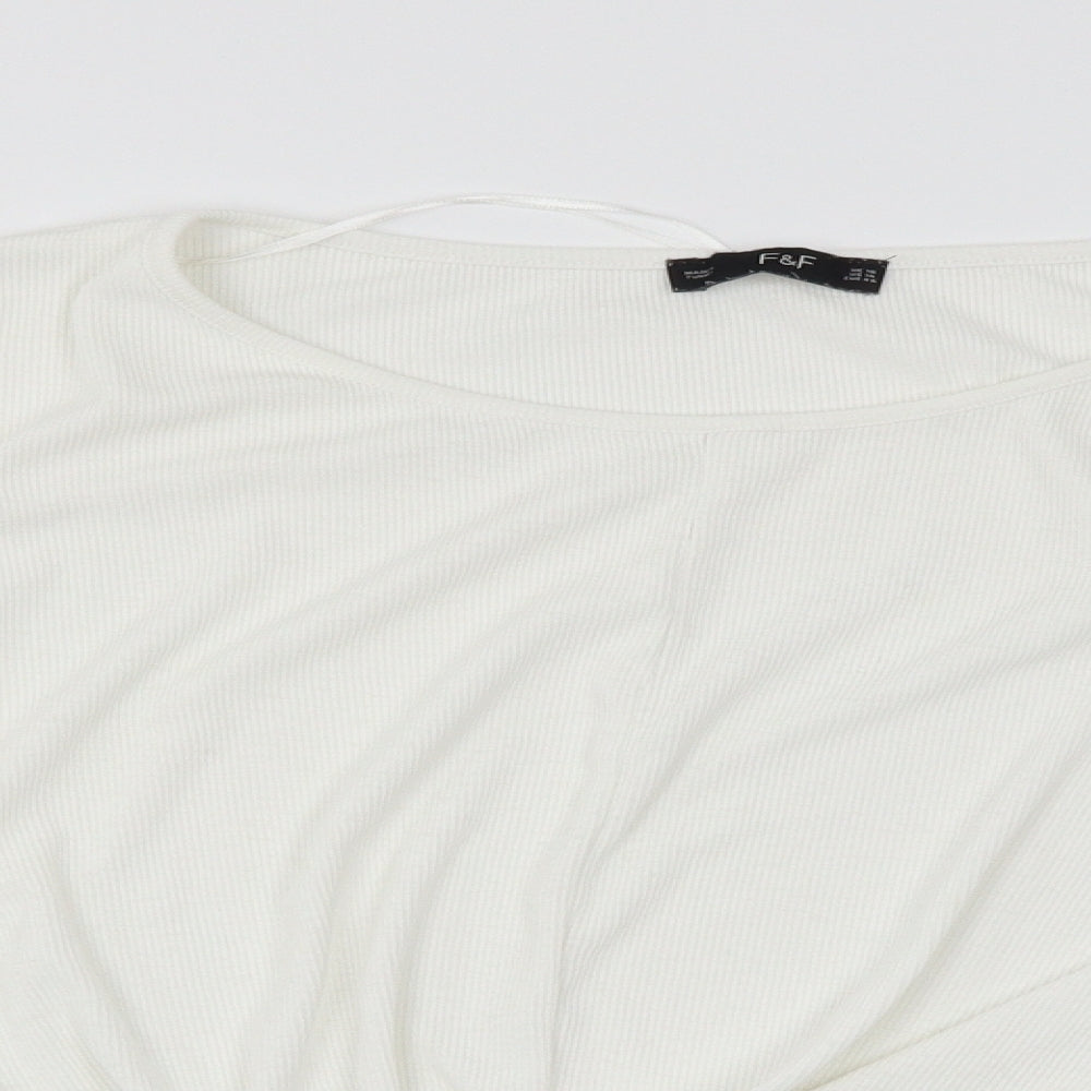F&F Womens White   Wrap T-Shirt Size 18