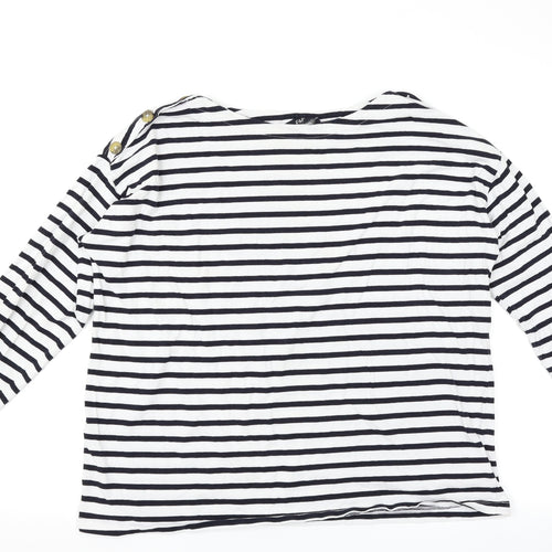F&F Womens White Striped  Basic T-Shirt Size 18
