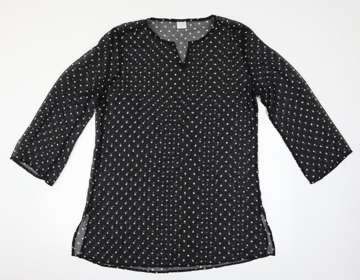 Atmosphere Womens Black Polka Dot  Basic T-Shirt Size 14