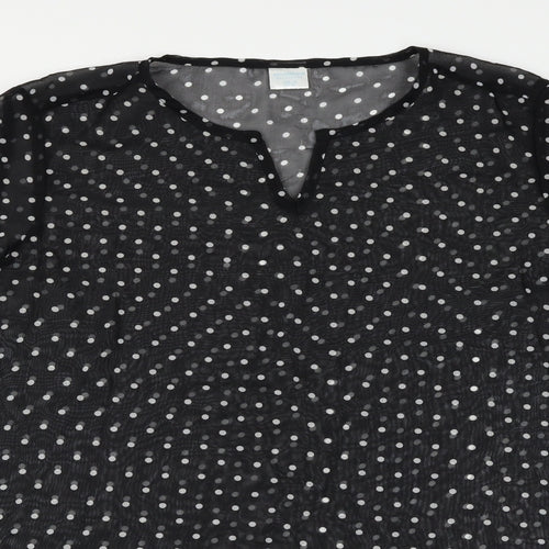 Atmosphere Womens Black Polka Dot  Basic T-Shirt Size 14