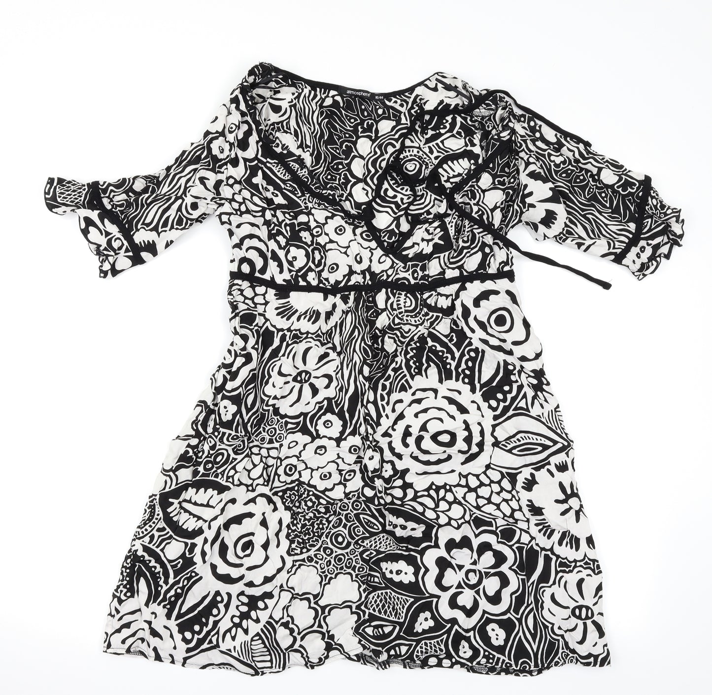 Atmosphere Womens White Floral  A-Line  Size 16