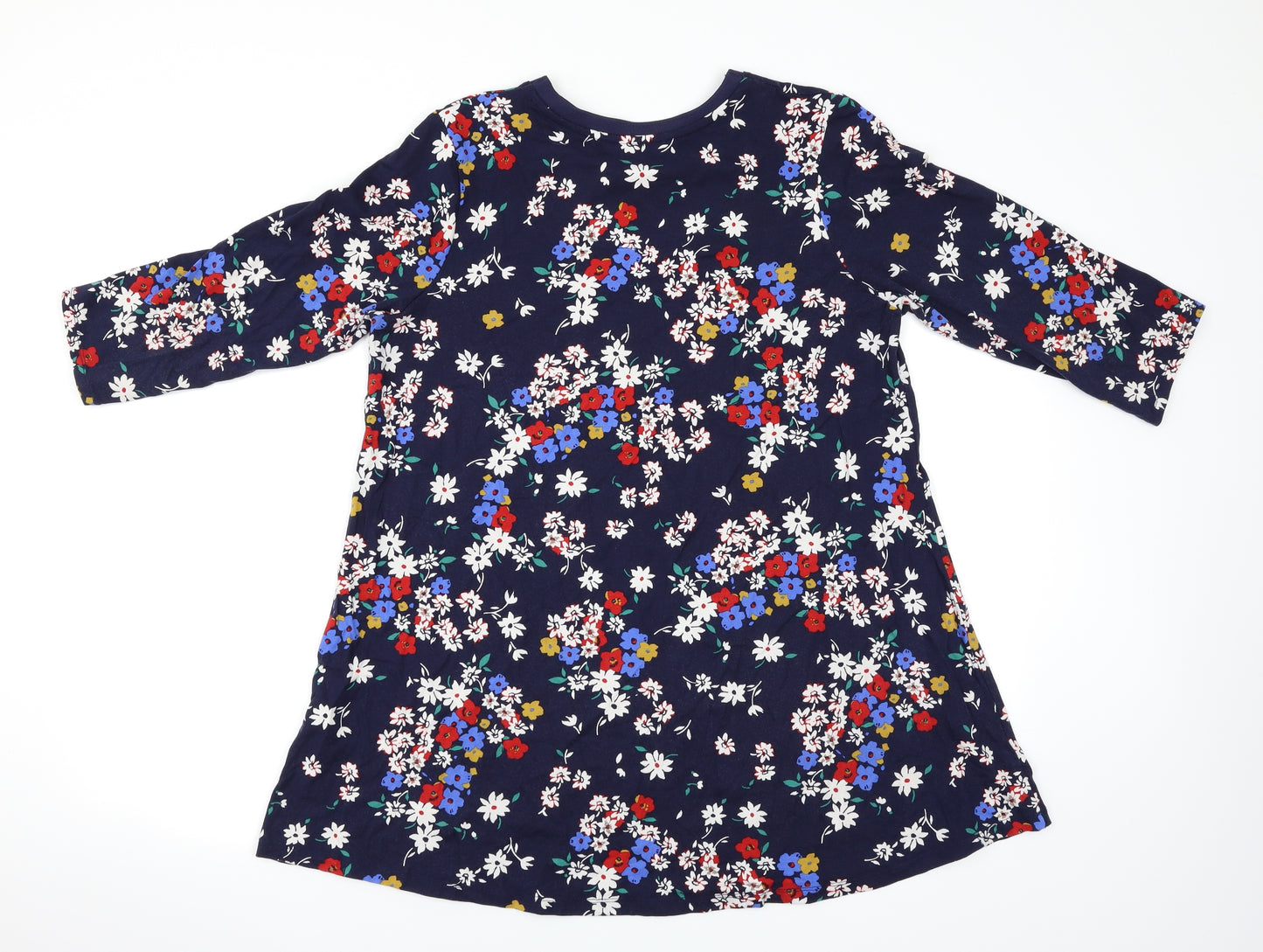 TU Womens Blue Floral  Basic T-Shirt Size 16
