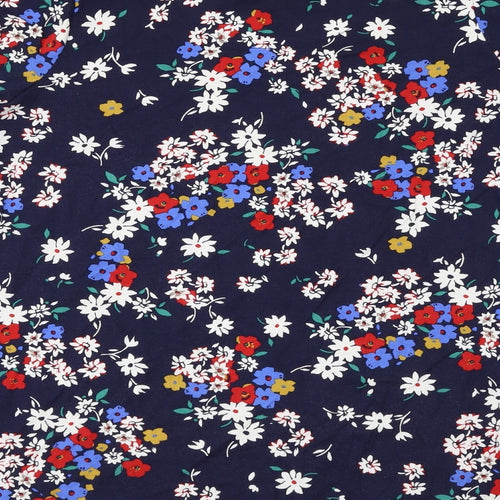 TU Womens Blue Floral  Basic T-Shirt Size 16