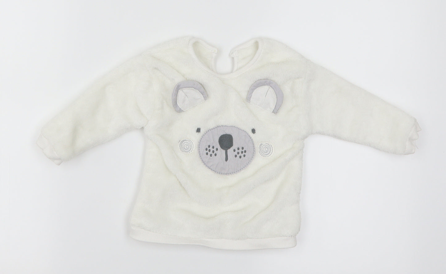 George Baby White   Pullover Jumper Size 9-12 Months  - Bear