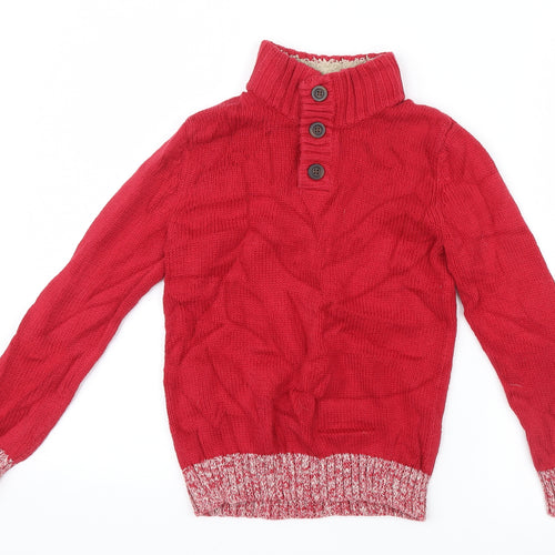 Lands' End Boys Red  Knit Pullover Jumper Size L