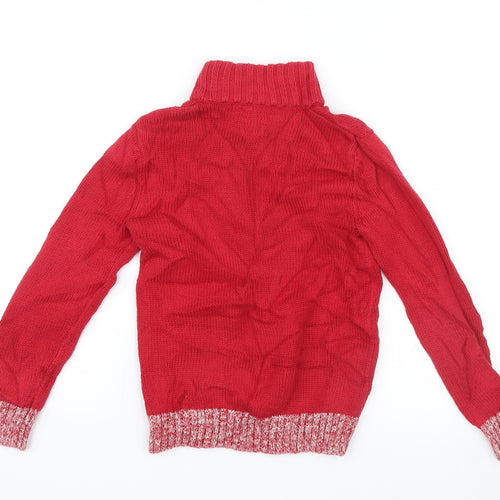 Lands' End Boys Red  Knit Pullover Jumper Size L