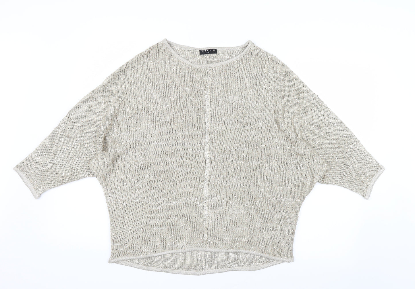 Viz A Viz Womens Gold   Pullover Jumper Size 8