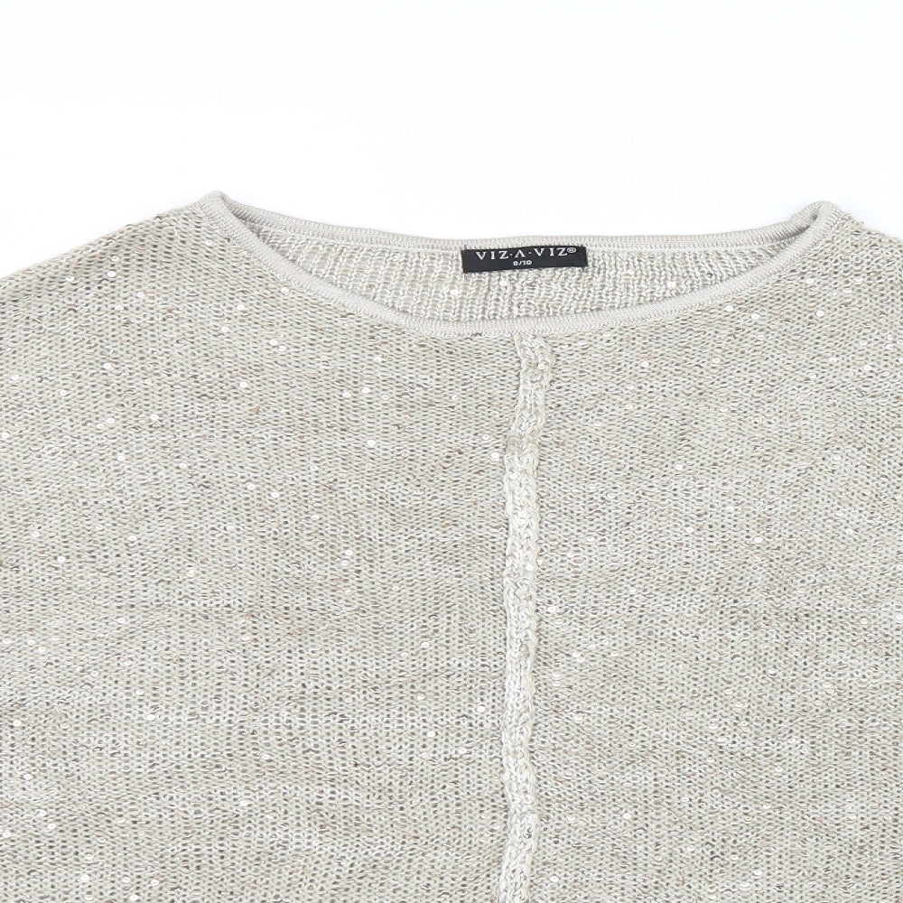 Viz A Viz Womens Gold   Pullover Jumper Size 8