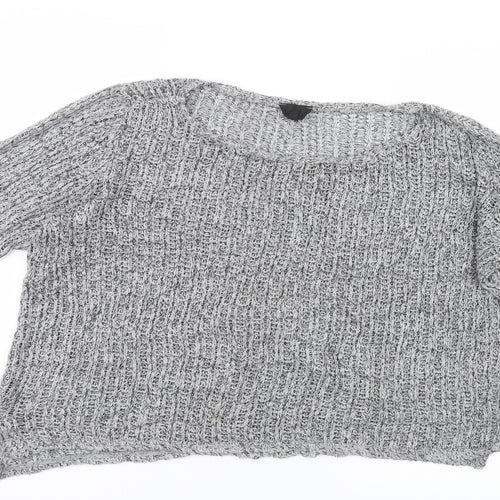Topshop Womens Grey  Knit Pullover Jumper Size 14