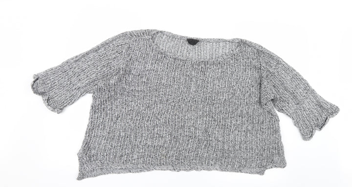 Topshop Womens Grey Knit Pullover Jumper Size 14