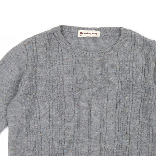 Hemingway Mens Grey  Knit Pullover Jumper Size M