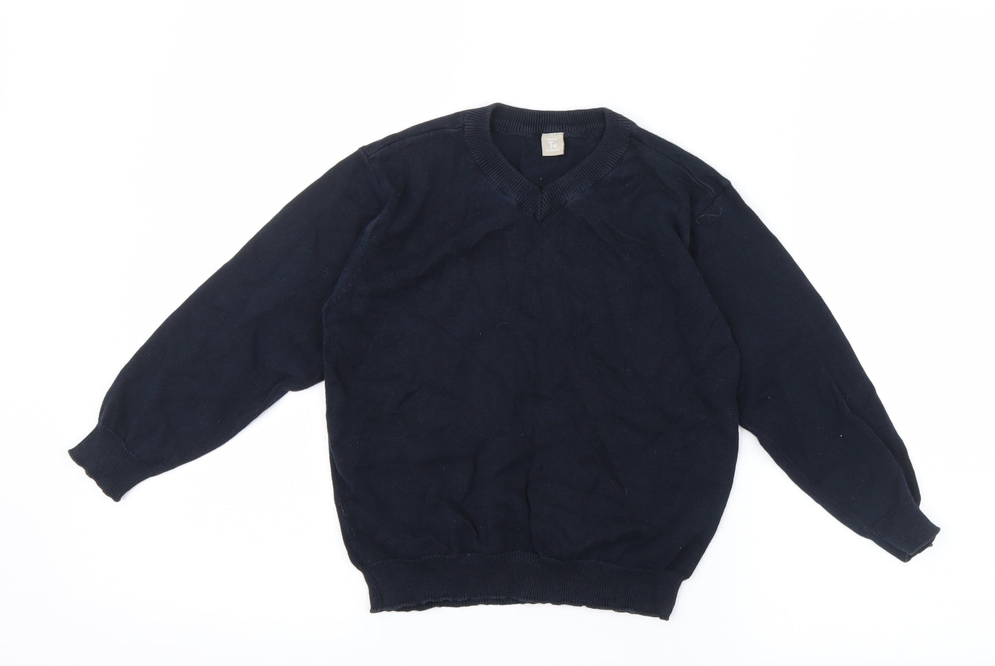 Tu  Boys Blue  Knit Pullover Jumper Size 6 Years  - School