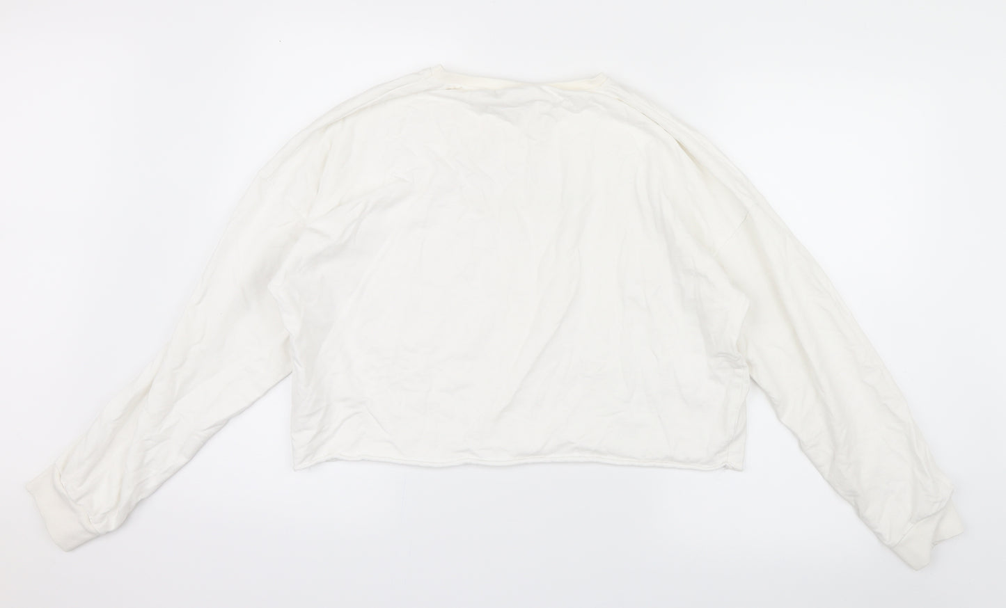 Boohoo Womens White  Knit Pullover Jumper Size XL  - Cropped