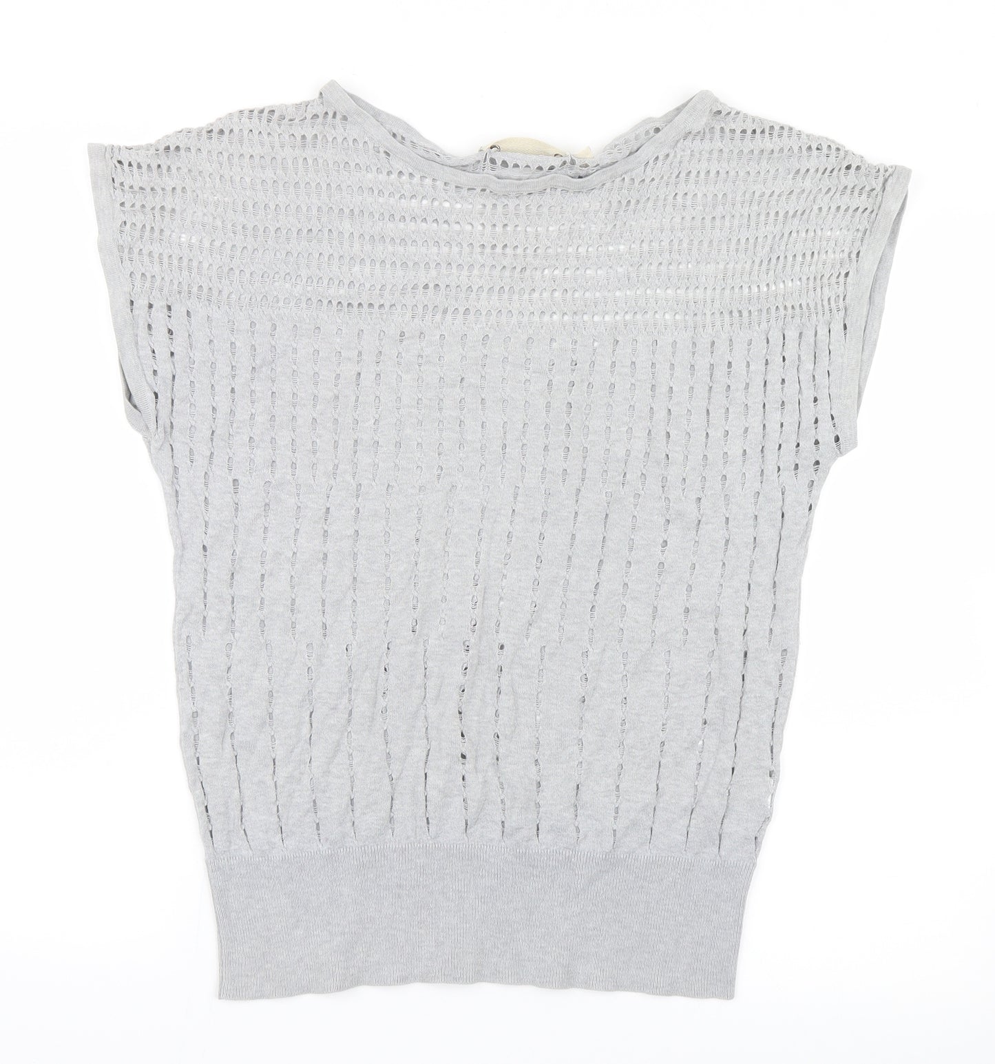 Warehouse Womens Grey  Knit Basic T-Shirt Size 12
