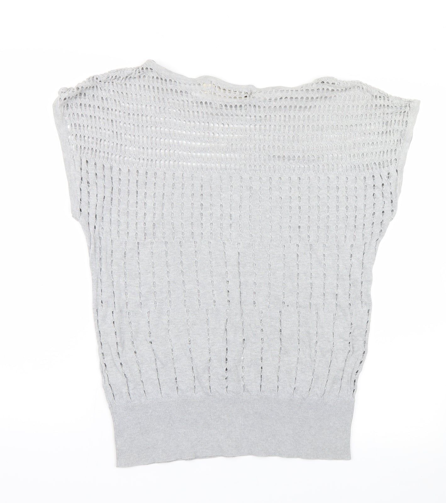 Warehouse Womens Grey  Knit Basic T-Shirt Size 12