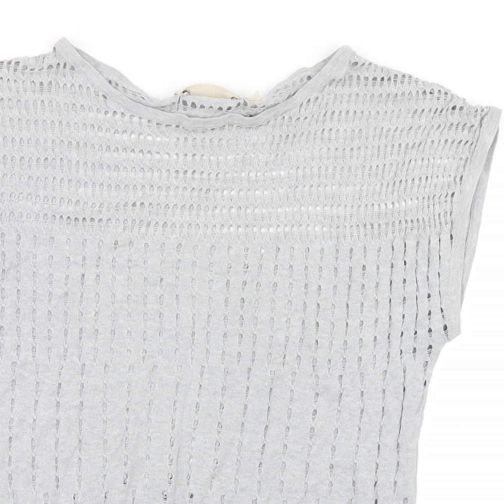 Warehouse Womens Grey  Knit Basic T-Shirt Size 12