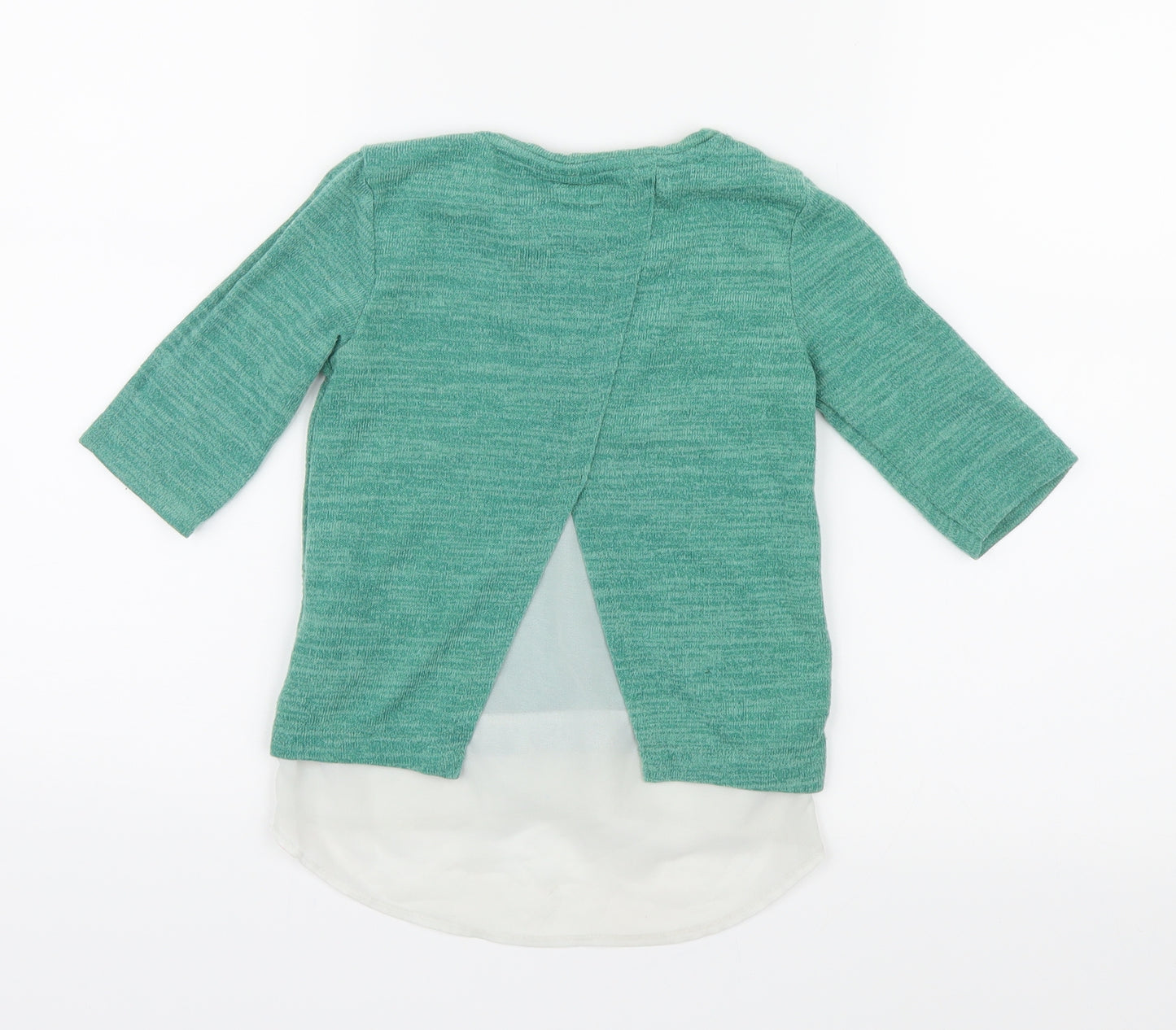 F&F Girls Green  Knit Pullover Jumper Size 5-6 Years