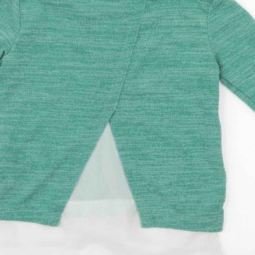 F&F Girls Green  Knit Pullover Jumper Size 5-6 Years