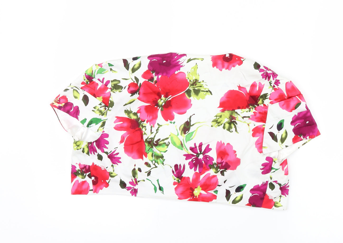 Michaela Louisa Womens Pink Floral Satin Jacket  Size 10