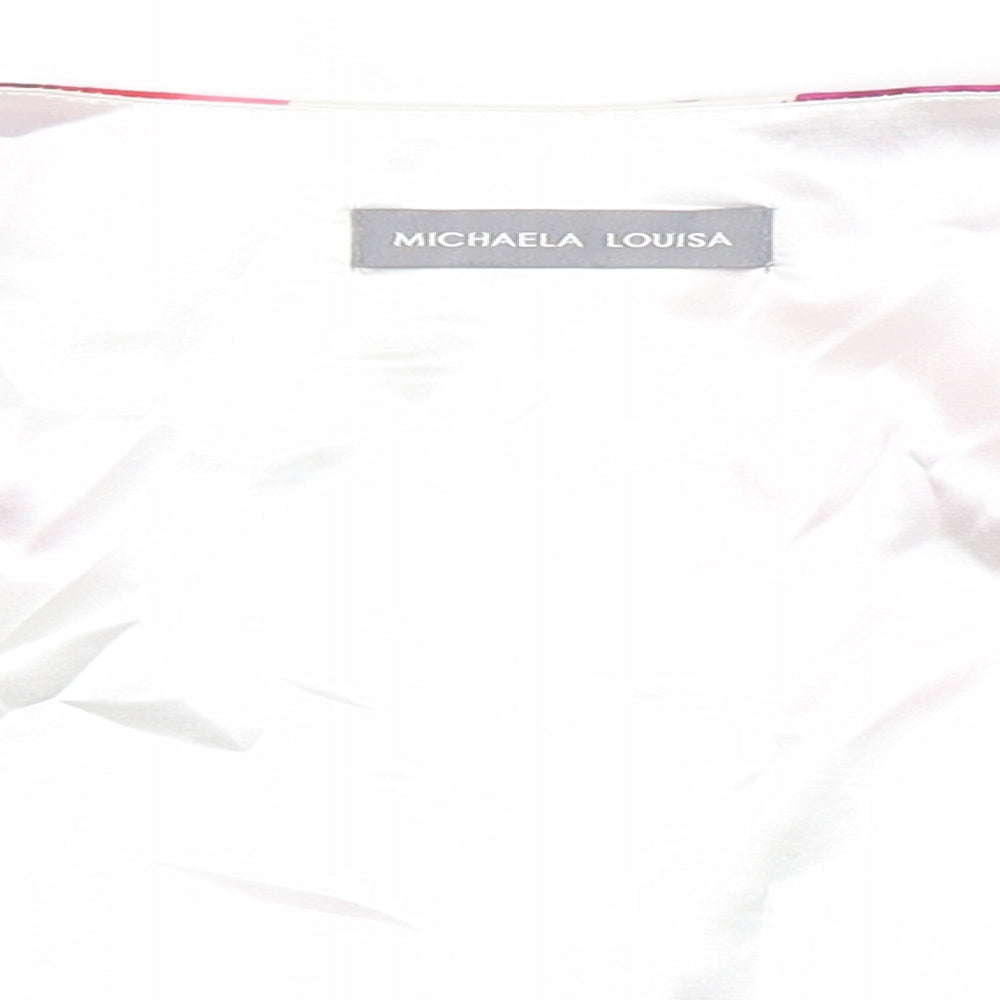 Michaela Louisa Womens Pink Floral Satin Jacket  Size 10