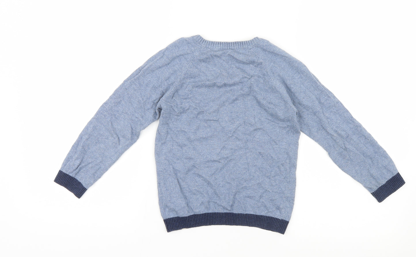 George Boys Blue Geometric Knit  Pyjama Top Size 3-4 Years