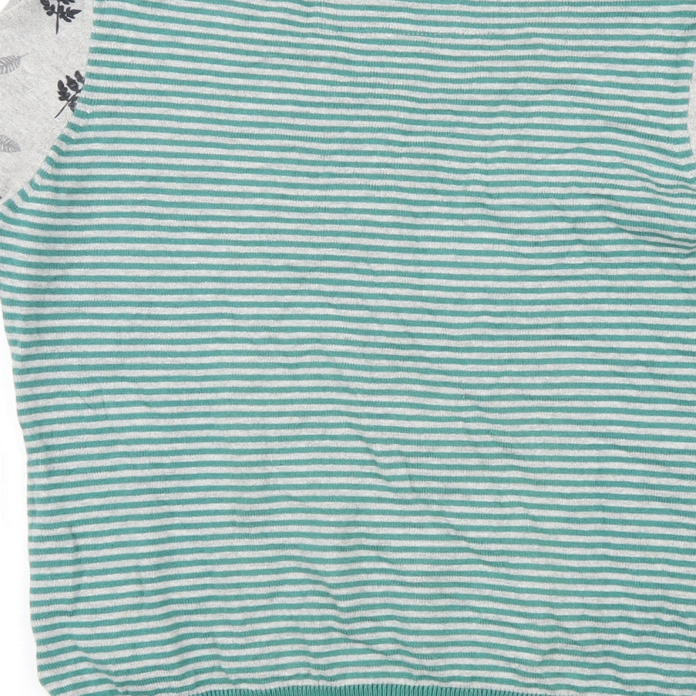 Marks and Spencer Womens Grey Geometric Knit Cardigan Jumper Size 8