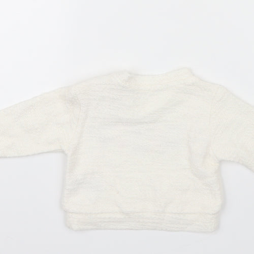 Nutmeg Girls White   Pullover Jumper Size 0-3 Months