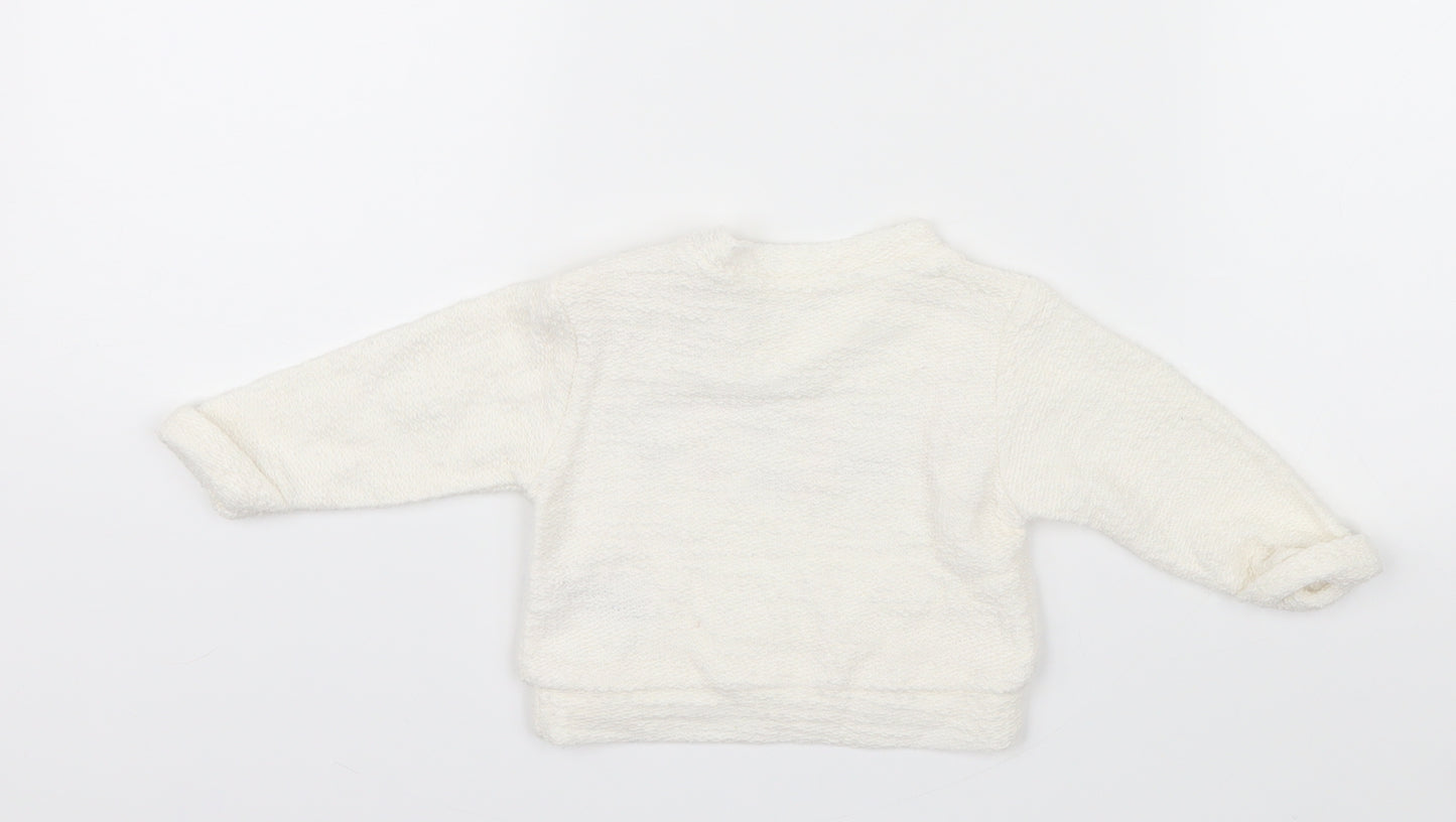 Nutmeg Girls White   Pullover Jumper Size 0-3 Months