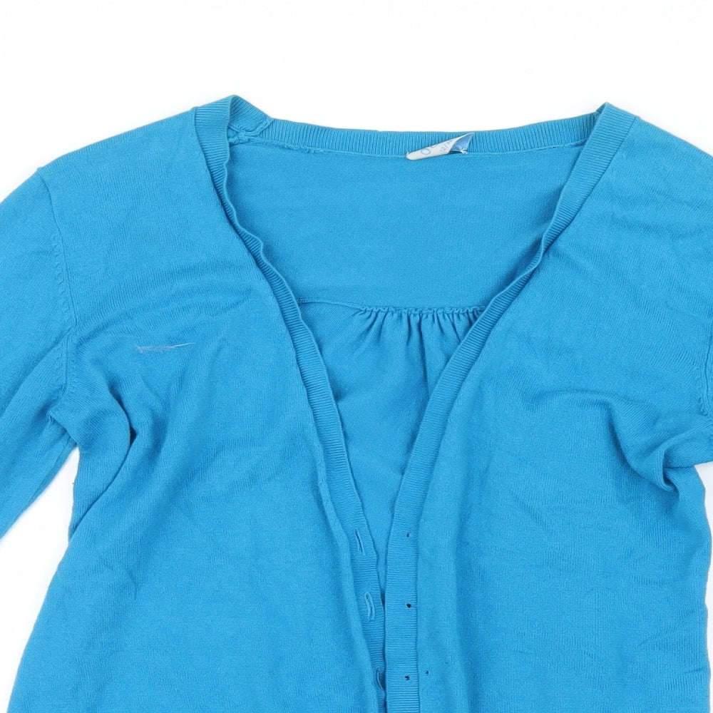 Oasis Womens Blue  Knit Cardigan Jumper Size 12