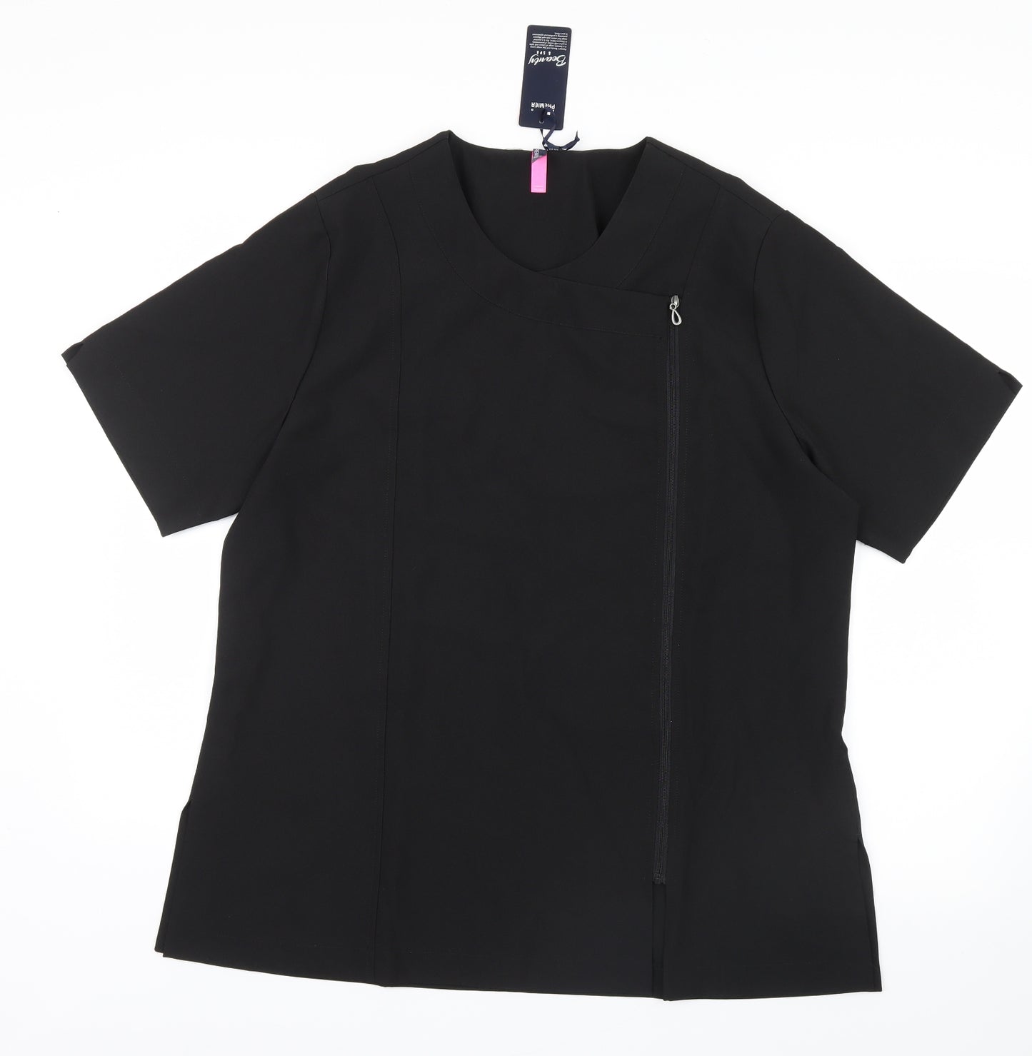 Premier Womens Black   Basic T-Shirt Size 18  - Spa Uniform